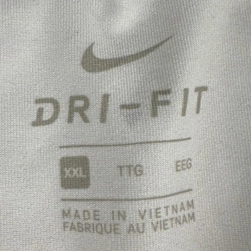 Nike‎ Dri-FIT Golf Polo Shirt Men's XXL White Black Triangle Print Athletic
